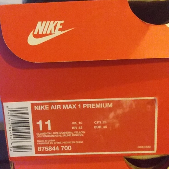 Nike Air Max 1 🔥Vintage🔥 "Carhartt" Elemental Gold/Black. - Picture 10 of 10